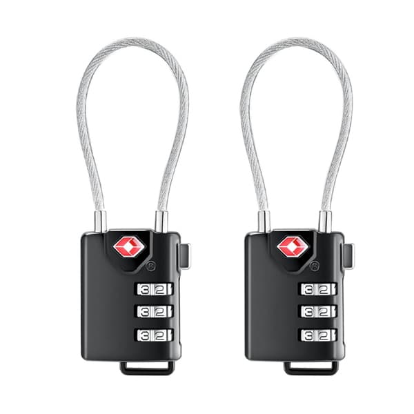 TSA 7236  3-Dial Combi TSA Cable Lock