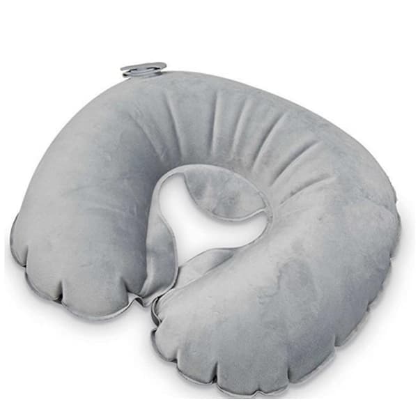 EYEM 6374  Inflatable Travel Pillow with Super Fleece Cover